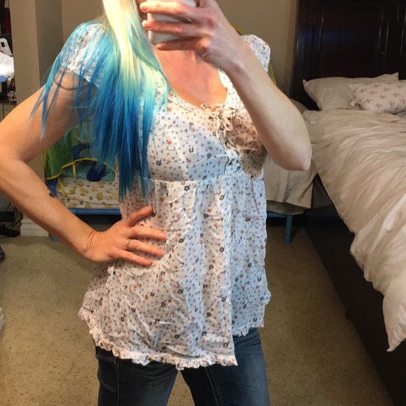 Great cond Free People baby doll top - Picture 2 of 8